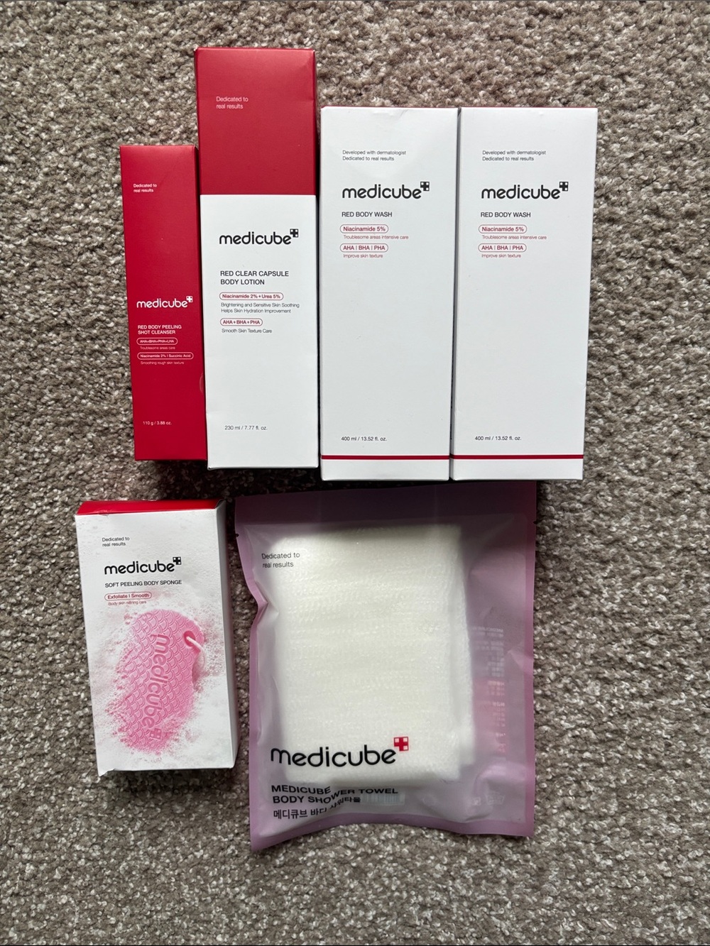 Medicube RED skincare body wash bundle